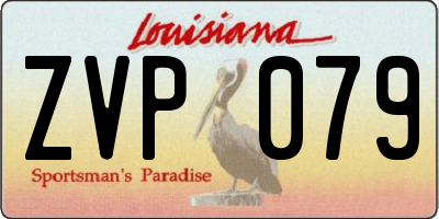 LA license plate ZVP079