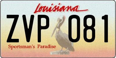 LA license plate ZVP081