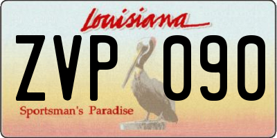LA license plate ZVP090