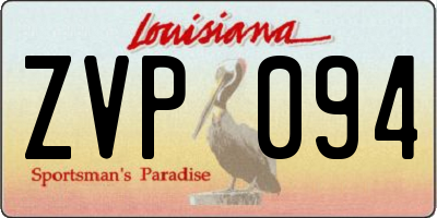 LA license plate ZVP094