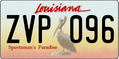 LA license plate ZVP096