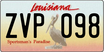 LA license plate ZVP098