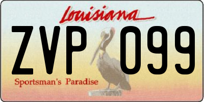 LA license plate ZVP099