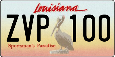 LA license plate ZVP100