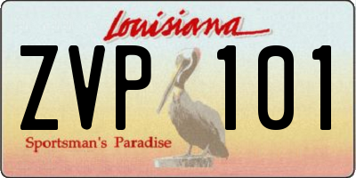 LA license plate ZVP101