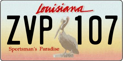 LA license plate ZVP107