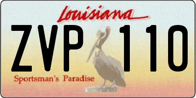 LA license plate ZVP110