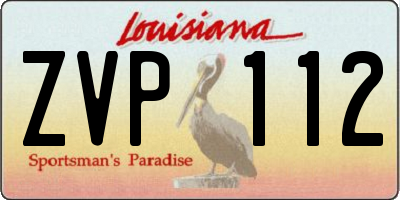 LA license plate ZVP112