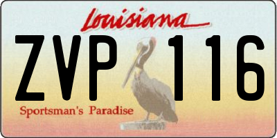 LA license plate ZVP116