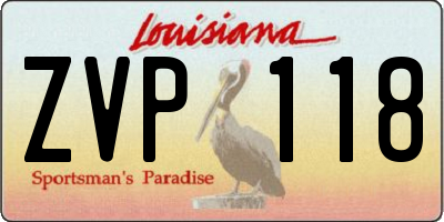 LA license plate ZVP118