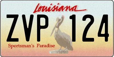 LA license plate ZVP124