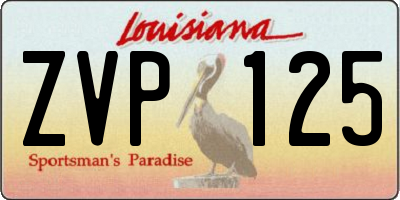 LA license plate ZVP125