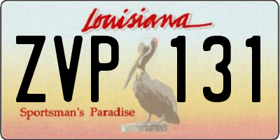 LA license plate ZVP131