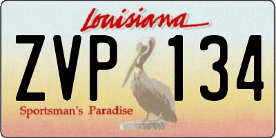 LA license plate ZVP134