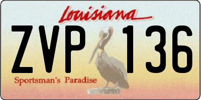 LA license plate ZVP136