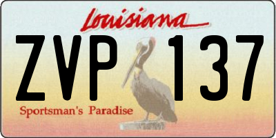 LA license plate ZVP137