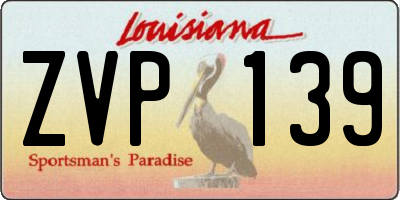 LA license plate ZVP139