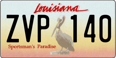 LA license plate ZVP140