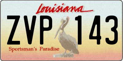 LA license plate ZVP143