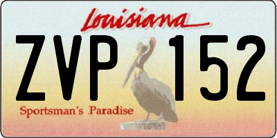 LA license plate ZVP152