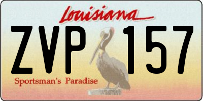 LA license plate ZVP157