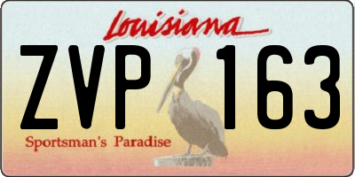 LA license plate ZVP163