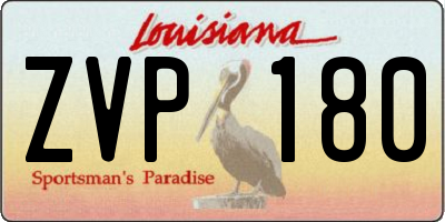 LA license plate ZVP180