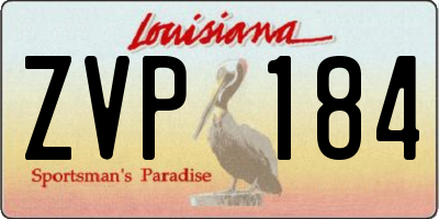 LA license plate ZVP184