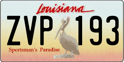 LA license plate ZVP193