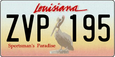 LA license plate ZVP195
