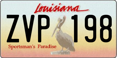 LA license plate ZVP198