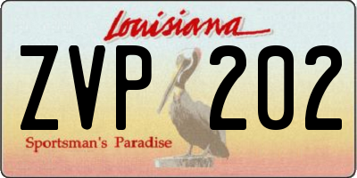 LA license plate ZVP202