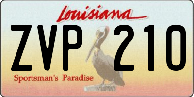 LA license plate ZVP210