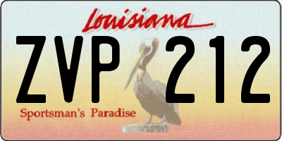 LA license plate ZVP212