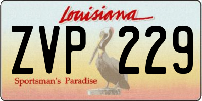 LA license plate ZVP229