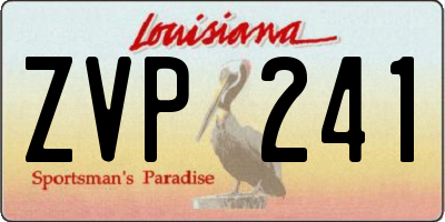 LA license plate ZVP241