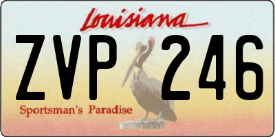LA license plate ZVP246