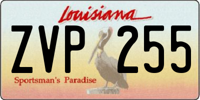 LA license plate ZVP255