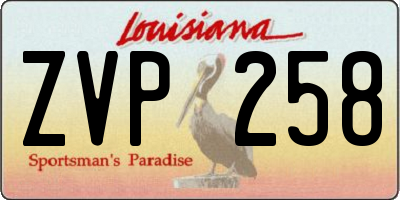 LA license plate ZVP258