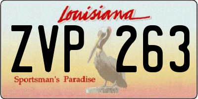 LA license plate ZVP263