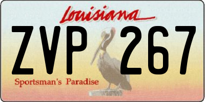 LA license plate ZVP267