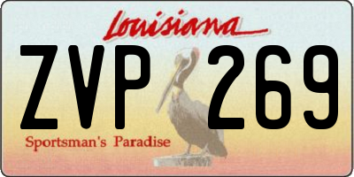 LA license plate ZVP269