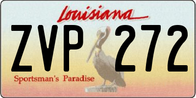 LA license plate ZVP272