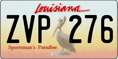 LA license plate ZVP276