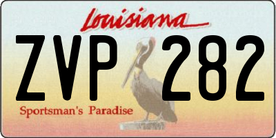LA license plate ZVP282
