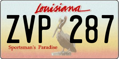 LA license plate ZVP287