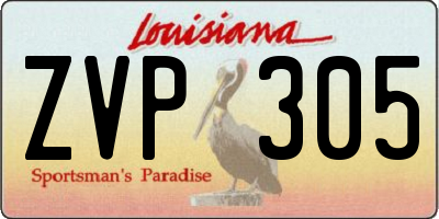 LA license plate ZVP305