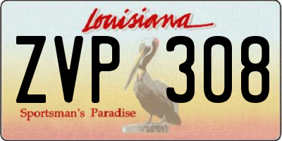 LA license plate ZVP308