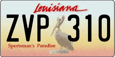 LA license plate ZVP310