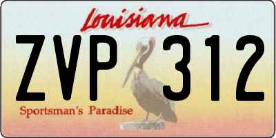 LA license plate ZVP312